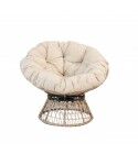 Poltrona con cuscino. Polyrattan Naturale E Beige. SS2251043