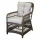 Poltrona con braccioli e cuscino. Polyrattan E Grigio. S6460640000