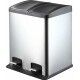 Pattumiera con cestelli interni 2x12lt. satinato