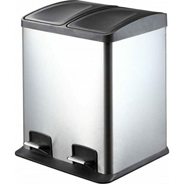 Pattumiera con cestelli interni 2x12lt. satinato