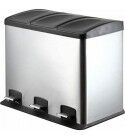 Pattumiera con cestelli interni 3x12lt. satinato