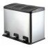 Pattumiera con cestelli interni 3x12lt. satinato