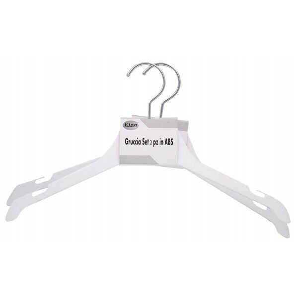 Set di 2 Grucce in ABS, reggi-bretella, 38,5cm. Bianche - Stark s.r.l.