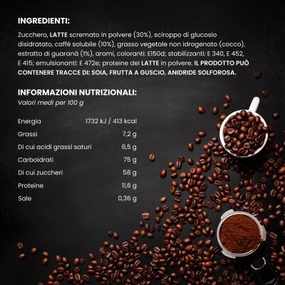 Caffè al Ginseng GUARANA'. 100% vegetale senza Glutine e Lattosio. Buste da 1 Kg