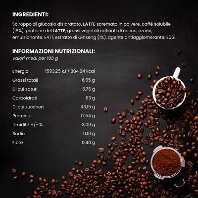 Caffè al Ginseng AMARO ITALIANO. Origine vegetale, senza Glutine, senza OGM. Buste da 500 g