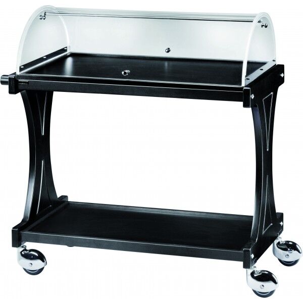 Carrello in legno con cupola in plexiglass a 2 piani. CL2250CA - Forcar Multiservice