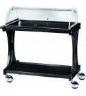 Carrello in legno con cupola in plexiglass a 2 piani. CL2250CA