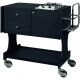 Carrello flambè in legno con 1 piastra a 2 fuochi. CL2750CA - Forcar Multiservice