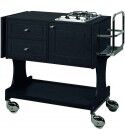 Carrello flambè in legno con 1 piastra a 2 fuochi. CL2750CA