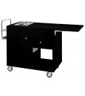 Wooden 1-fire flambé trolley with drawer and bottle compartment