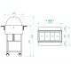 Bain-marie display cart with plexiglass dome and wooden frame. - Forcar Multiservice