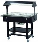 Carrello espositore bagnomaria con struttura in legno. CL2774N
