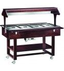 Bain-marie display cart with wooden frame and neon. Model: ELC2828