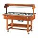 Carrello espositore bagnomaria con struttura in legno e neon. Modello: ELC2828 - Forcar Multiservice
