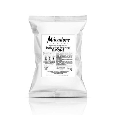 Sorbetto pronto al limone per sorbettiera. Senza Glutine. Busta da 1 Kg - Micadore