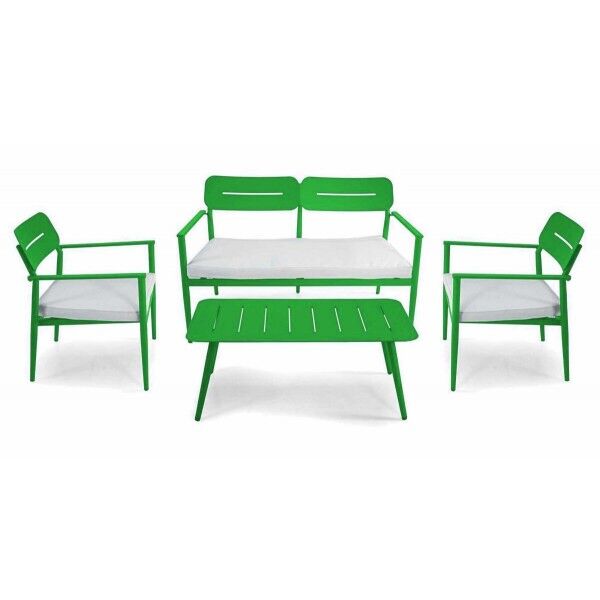 Salotto. Divano 2 p. + poltrone e tavolino. Verde. S6466960000