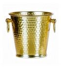 Secchiello Champagne Martellato Con Anelli 21 cm Oro - Ideale per ristoranti - Imballo 1 pz