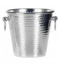 Secchiello Champagne Martellato Con Anelli 21 cm Argento - Ristoranti - Imballo 1 pz
