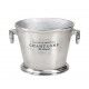 Secchiello Portabottiglie Ovale Con Anelli 32x26 cm Silver per ristoranti - Imballo 1 pz