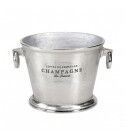 Secchiello Portabottiglie Ovale Con Anelli 32x26 cm Silver per ristoranti - Imballo 1 pz