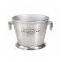 Secchiello Portabottiglie Ovale Con Anelli 32x26 cm Silver per ristoranti - Imballo 1 pz