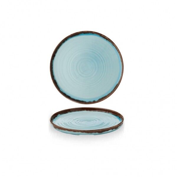 Piatto Piano Walled Dudson 21 cm Harvest Turquoise - per ristoranti - Imballo 6 pz