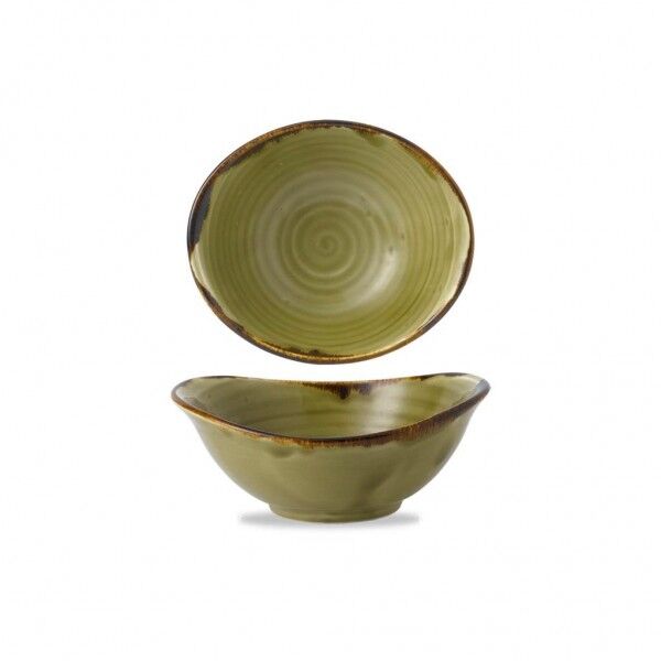 Coppa Ovale 17.4x14.7 cm Harvest Green HVGRDB171 Dudson per ristoranti' - Imballo 6 pz