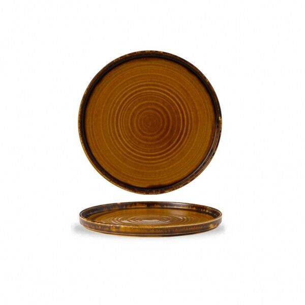 Piatto Piano Walled 26 cm Harvest Brown - per hotel - Imballo 6 pz