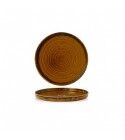 Piatto Piano Walled 21 cm Harvest Brown Dudson per ristoranti - Imballo 6 pz