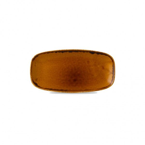Piatto Rettangolare Harvest Brown 29.5x15 cm Dudson per ristoranti - Imballo 12 pz