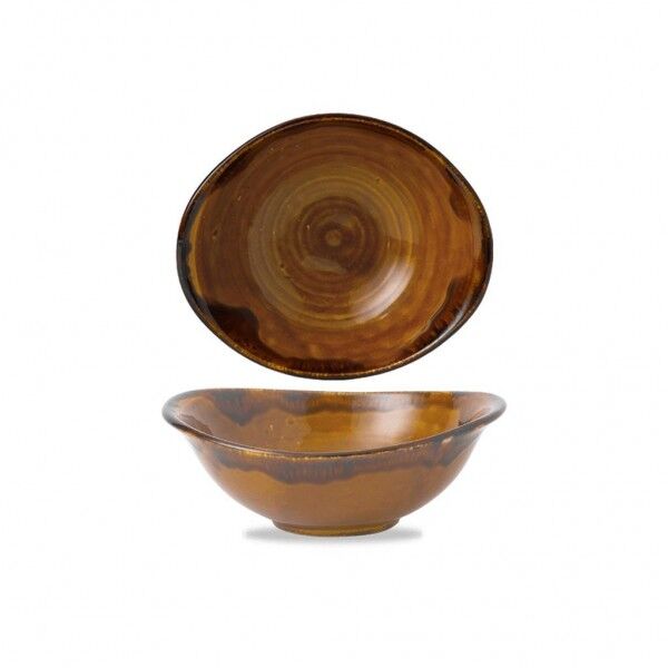 Coppa Ovale Harvest Brown 19.9x16.8 cm Dudson HVBRDB201 per ristoranti - Imballo 6 pz