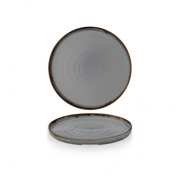Piatto Piano Walled 26 cm Harvest Grey HVGYWP261 Dudson per hotel - Imballo 6 pz