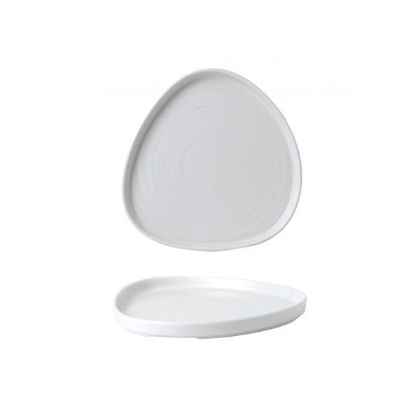 Piatto Triangolare Walled 26 cm White WHWT271 per ristoranti - Imballo 6 pz