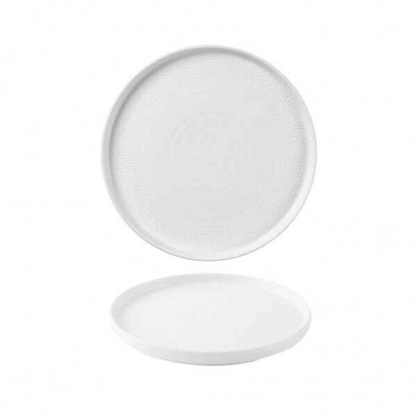 Piatto Piano Walled 26 cm Isla White WHISIP261 per ristoranti - Imballo 6 pz