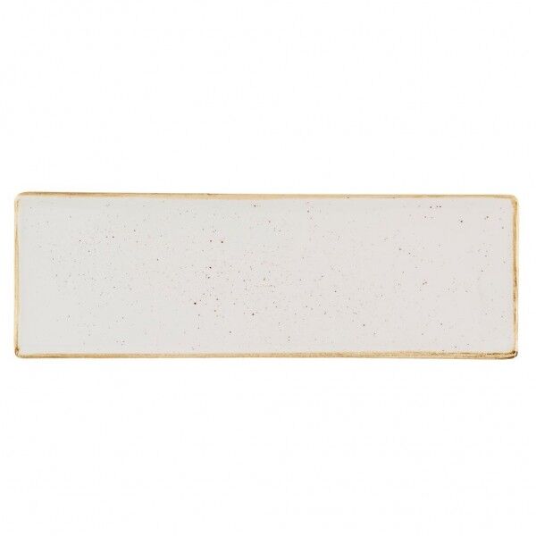 Piatto Rettangolare Tasting 32.3x10.5 cm Barley White Stonecast - per ristoranti - Imballo 6 pz