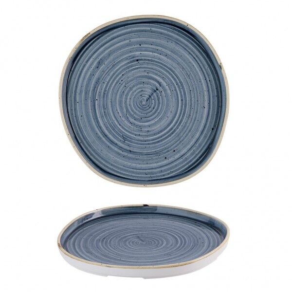 Piatto Piano Walled Organic 25.5 cm Blueberry Stonecast - per ristoranti e hotel - Imballo 6 pz