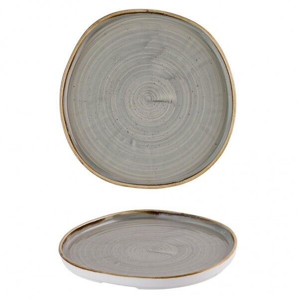 Piatto Piano Churchill Stonecast Peppercorn Grey per ristoranti - Imballo 6 pz