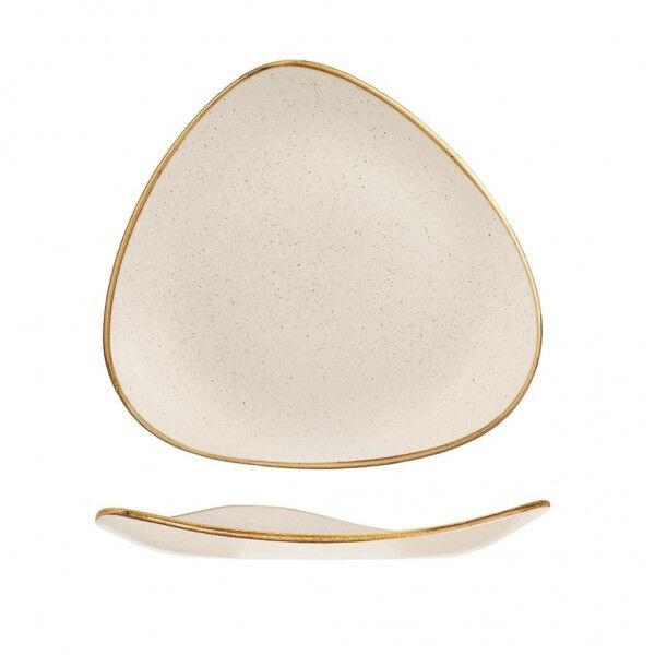 Piatto Piano Triangolare Stonecast Barley White - per ristorazione - Imballo 6 pz