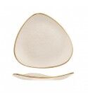 Piatto Piano Triangolare Stonecast Barley White - per ristorazione - Imballo 6 pz