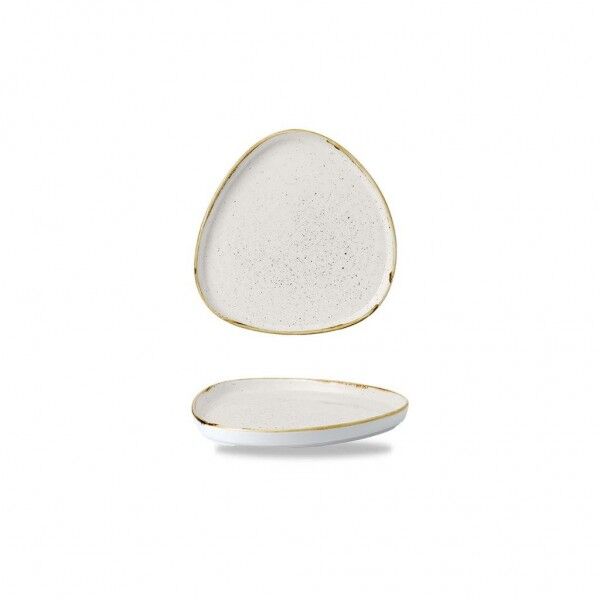 Piatto Triangolare Walled 20 cm Stonecast Barley White - per ristoranti - Imballo 6 pz