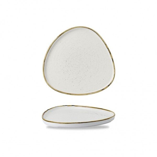 Piatto Triangolare Walled 26 cm Stonecast Barley White per ristoranti. - Imballo 6 pz