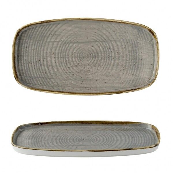Piatto Rettangolare Walled Stonecast Peppercorn Grey - Churchill per hotel - Imballo 6 pz