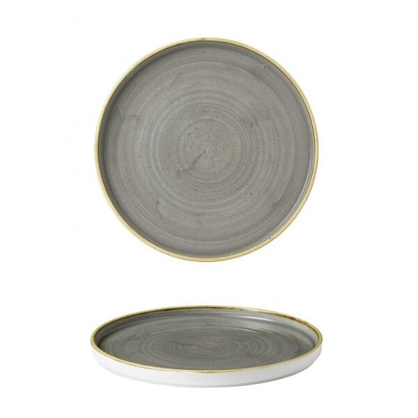 Piatto Piano Walled Stonecast Peppercorn Grey SPGSWP261 per ristoranti - Imballo 6 pz