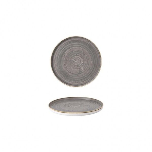 Piatto Piano Walled Stonecast Peppercorn Grey per ristorante - Imballo 6 pz