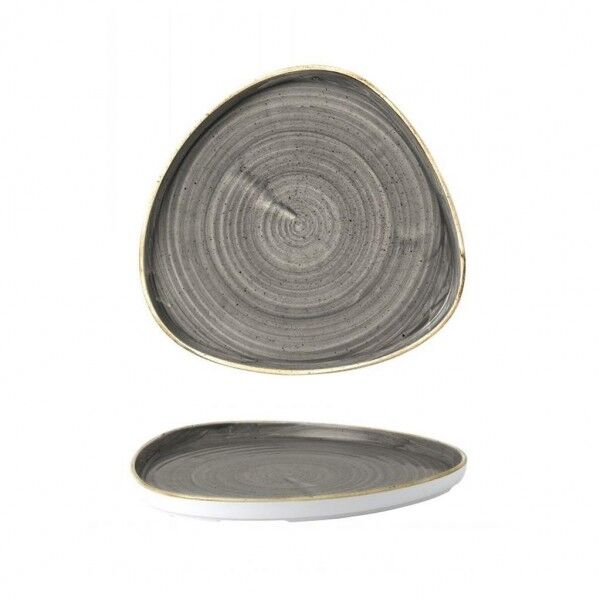 Piatto Triangolare Walled 26 cm Stonecast Peppercorn Grey Churchill per ristoranti - Imballo 6 pz
