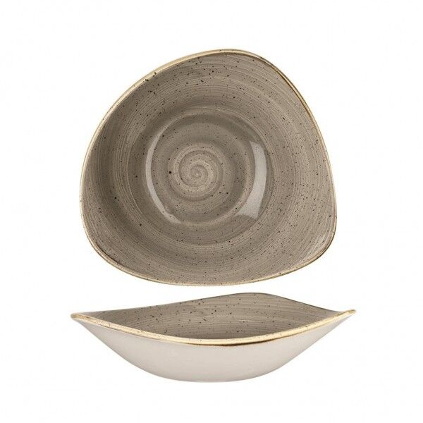 Piatto Fondo Triangolare 23.5 cm Stonecast Churchill Peppercorn Grey per ristoranti - Imballo 12 pz
