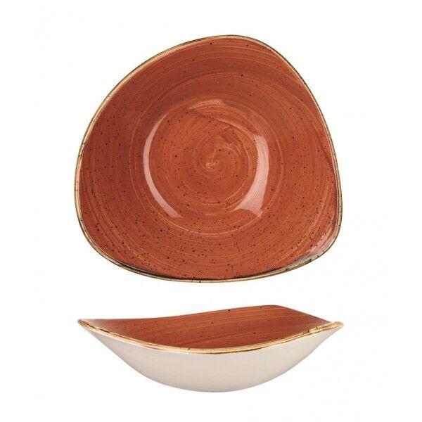Piatto Fondo Triangolare 18.5 cm Stonecast Spiced Orange SSOSTRB71 - per hotel - Imballo 12 pz