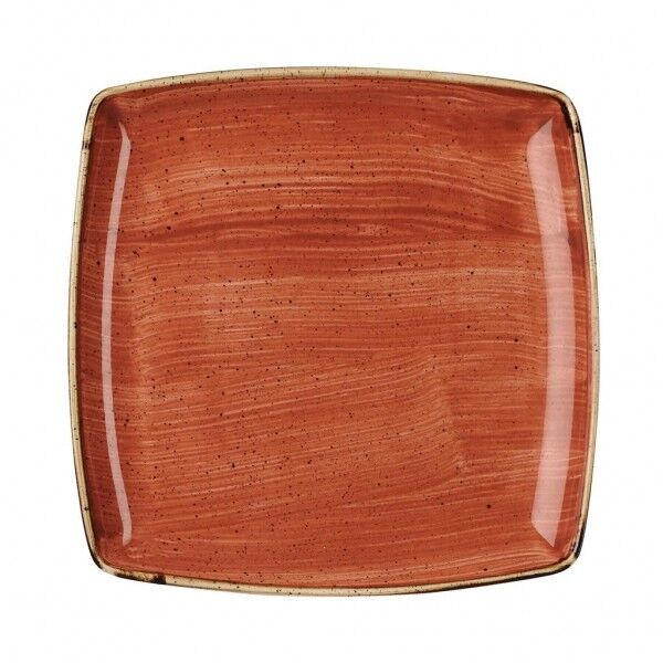 Piatto Quadro Stonecast Spiced Orange 26.8x26.8 cm Churchill - per hotel - Imballo 6 pz