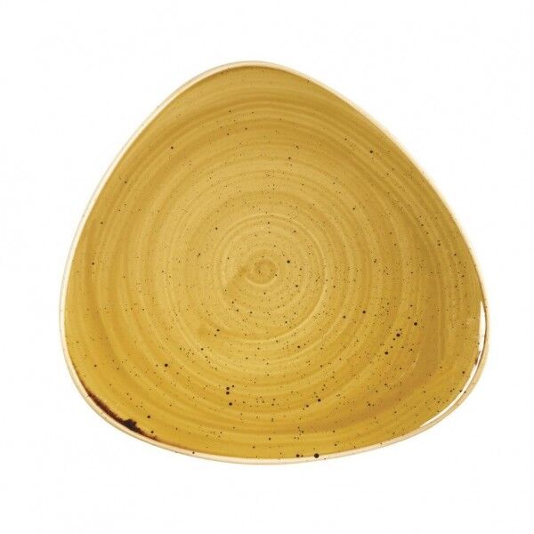 Piatto Triangolare Stonecast Mustard Yellow Churchill per ristoranti. - Imballo 6 pz