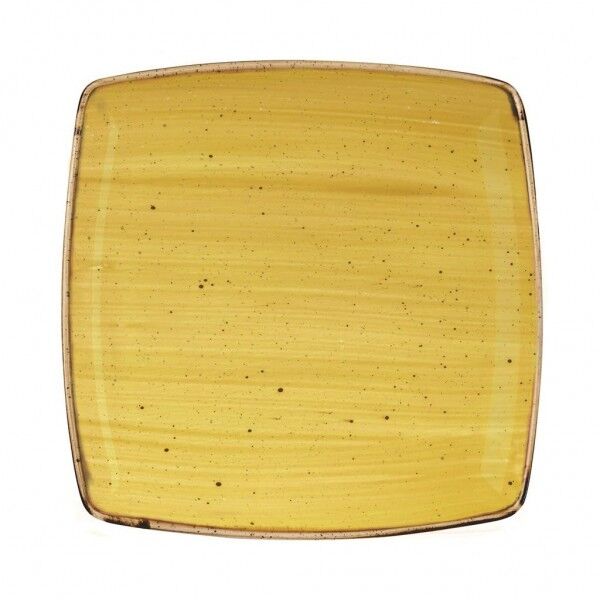 Piatto Quadro Stonecast Mustard Yellow per ristoranti - Imballo 6 pz